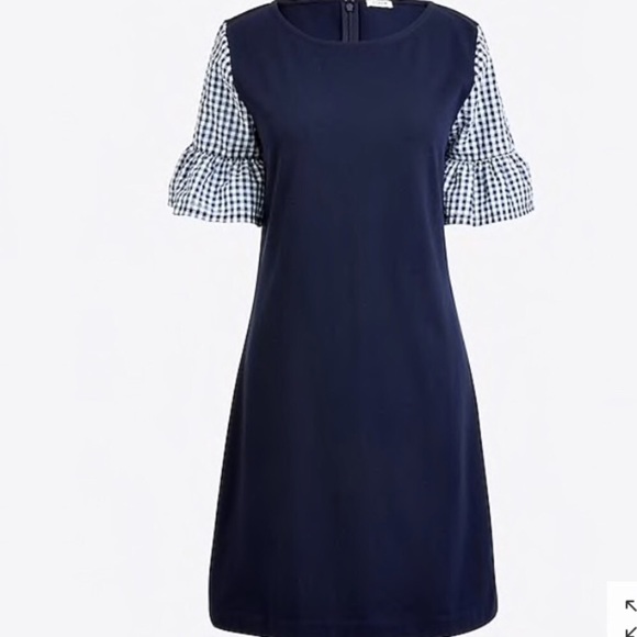 J. CREW Casual Gingham Bell Sleeve Dress - Picture 5 of 6